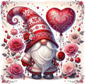 Valentine Diamond Art Kits for Adults, Full Drill Gnome Diamond Painting Kits by Dugsmgd
