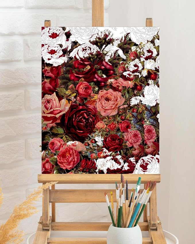 TOCARE Flowers Paint by Numbers Kit - Image 5