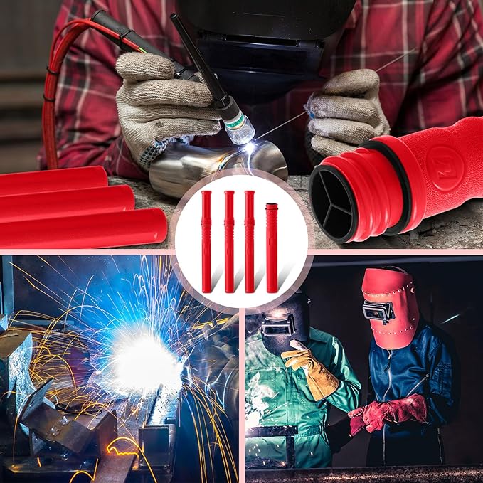 Tandefio 2 Pcs Welding Rod Storage 40 Inch Tig Rod Storage Canisters Welding Electrode Holder Airproof Waterproof Welding Rod Container (Red)