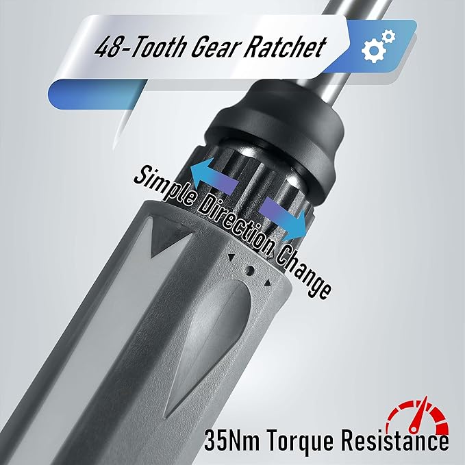 32 in 1 Ratchet Screwdriver Set with Push-Eject Extension Rod, 48-Tooth Gear Ratchet, Antislip Soft Handle, Magnetic Bit Holder, 30pcs S2 Steel Bits, Excellent Handling and Versatile Use