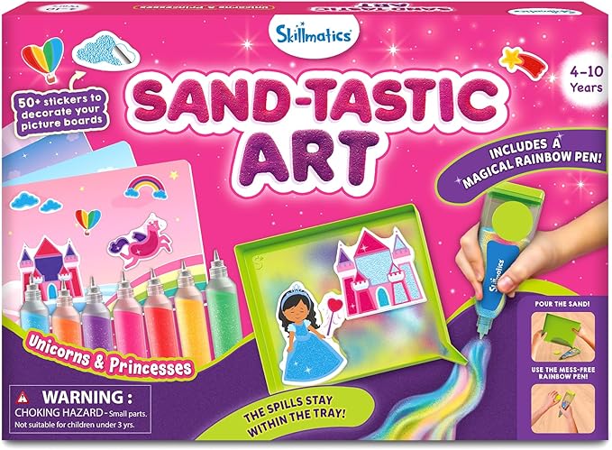 Skillmatics Sand Art – Mess-Controlled Unicorn & Princess Craft Activity | DIY by Skillmatics
