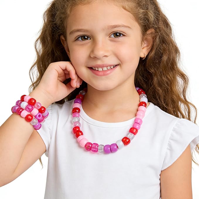 1000PCS 6x9mm Valentine's Day Red Theme Pony Beads Bulk, Kandi Beads - Image 7