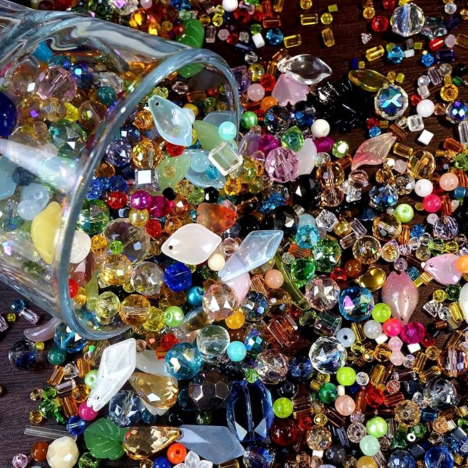 Crystal Beads for Jewelry Making Mix Assorted Glass Beads assortments by CutefoxPonyClayBeadsBulk