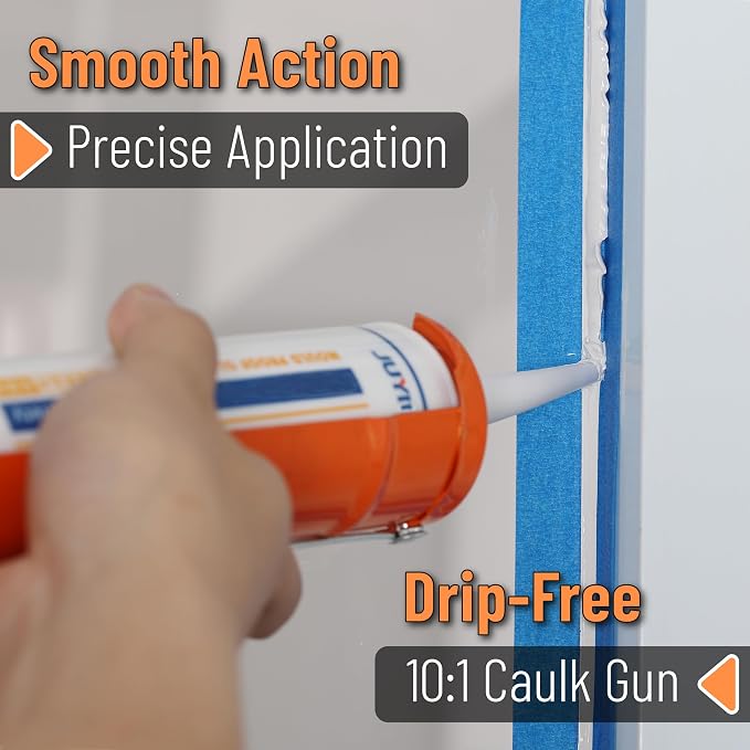 Bates- Caulking Gun, 10:1 Thrust Ratio, No Drip Sealant Gun | Silicone - Image 3