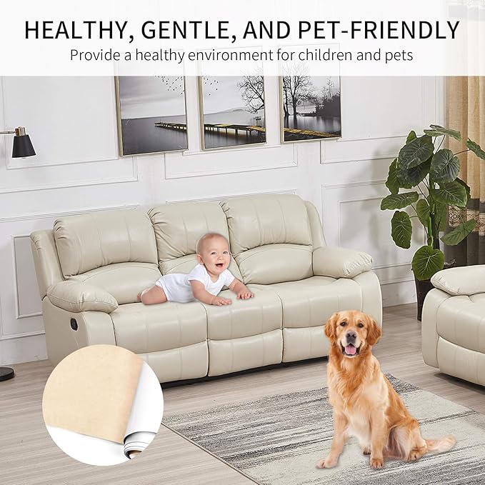 Leather Repair Patch Leather Repair Tape Self-Adhesive Cuttable Vinyl Leather Repair Kit for Couches Sofa Car Seat Furniture Cabinets Chair (3.9x78.7 inch, Beige)