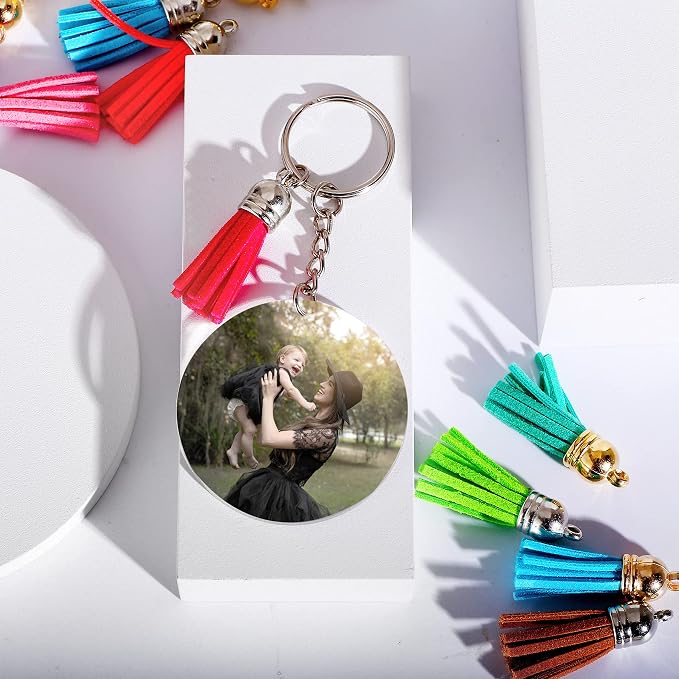 120 pcs Acrylic Keychain Blank Silver Kit | Silver Tassels, Rings & Jump Rings - Image 4