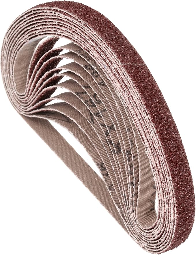 10 Pack Sanding Belts 1/2 x 24 Inch 36 Grit Aluminum Oxide Abrasive Sandpaper for Belt Sander Metal Grinding Wood Working Weld Rust Removal