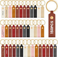 Wavyknot 100 Pcs PU Leather Keychain Blanks Bulk Laser Engraving Blanks by Wavyknot