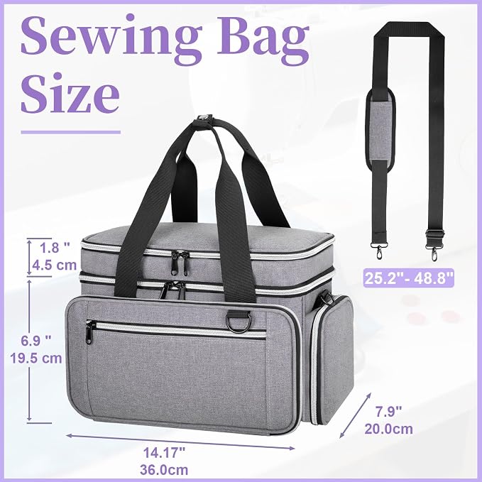 Anitor Large Sewing Supplies Organizer, Double Layer Sewing Storage Organizer - Image 3