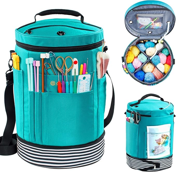 MYBAGZING Expandable Yarn Storage Organizer, Crochet Bag & Yarn Tote by MYBAGZING