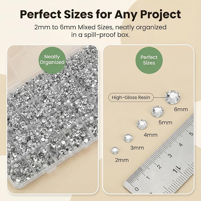 36000Pcs Silver Clear Rhinestones Gems - Image 3