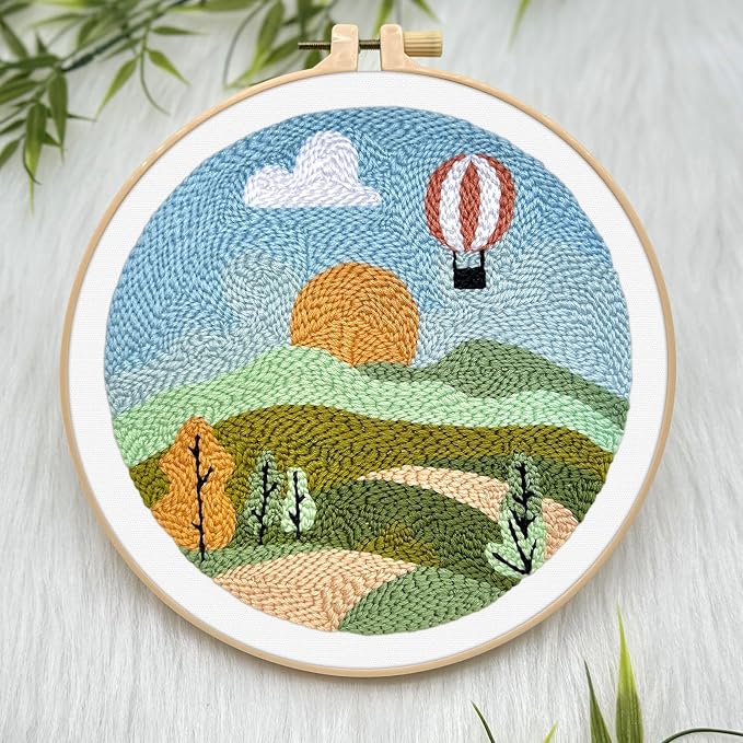 ERKOON Punch Needle Kit Adults Beginners, DIY Easy Landscapes Embroidery Set - Image 4