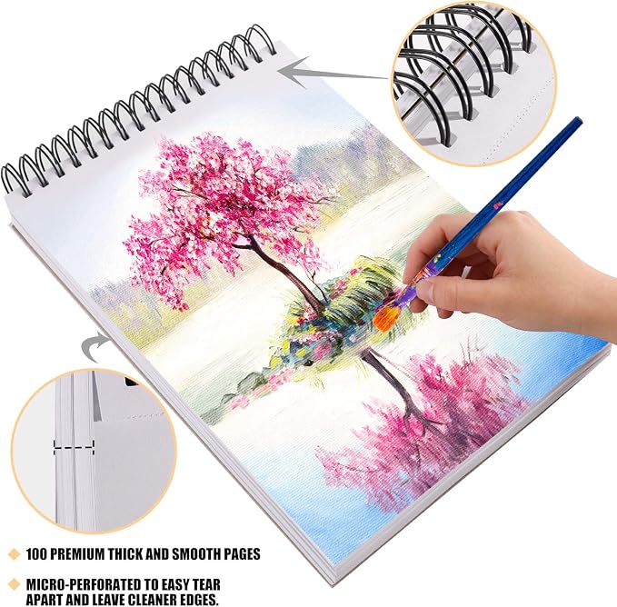 Bachmore Drawing Pad 5.5‘’X8.5'' 100 Sheets Mixed Media, Watercolor, Acrylic - Image 5