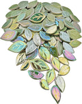 500g/1.1lb Leaf-Shaped Ceramic Mosaic Tiles, Ceramic Mosaic Pieces by Unknown