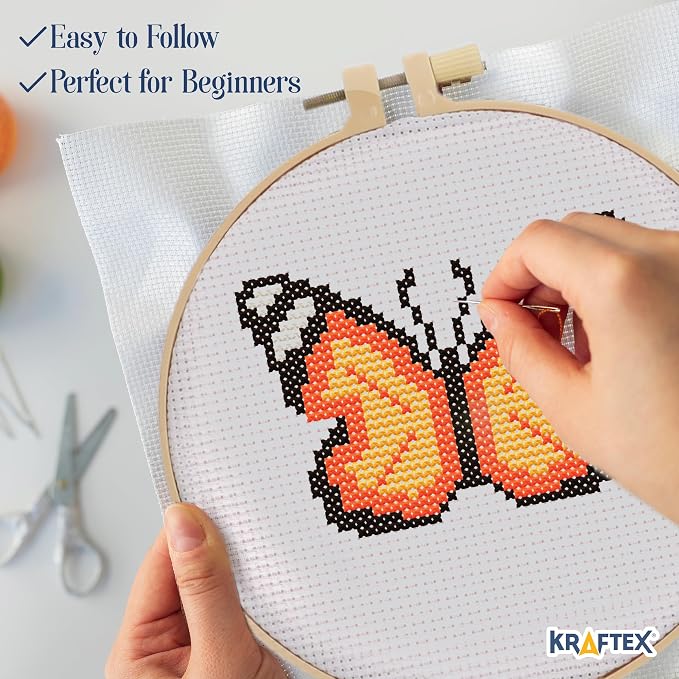 Kraftex Floral Stamped Cross Stitch Kits - Image 4