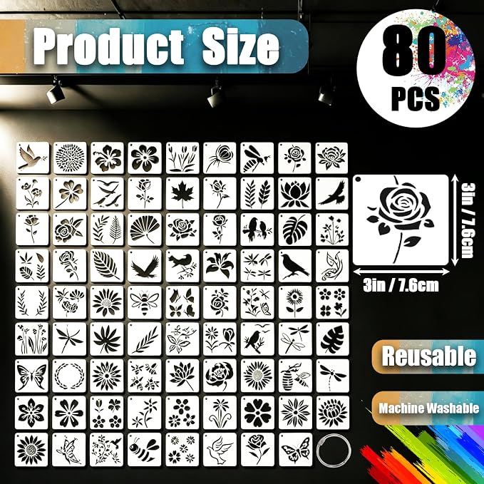 80 PCS Small Botanical Stencils - Image 2