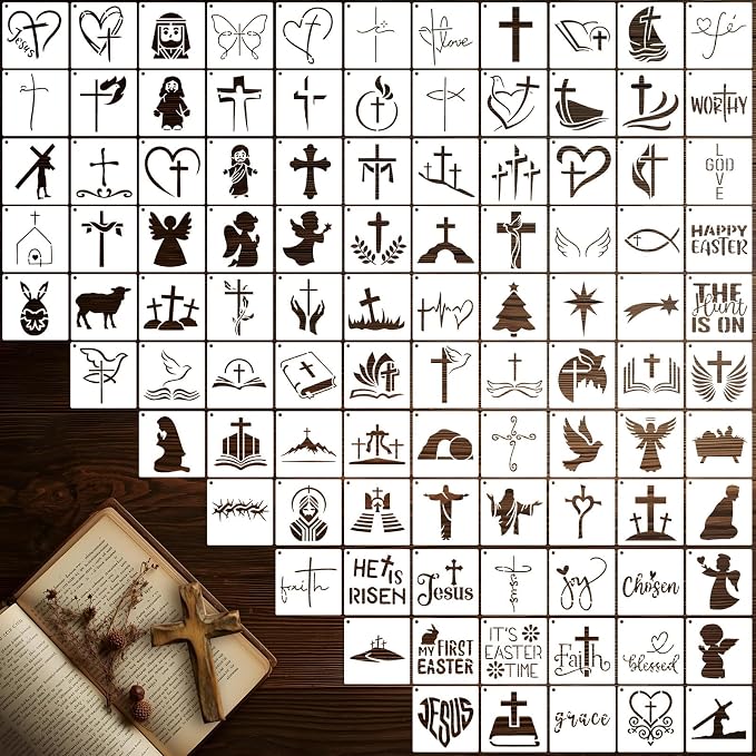 Fainne 100 Pcs 2 Inch Cross Stencils Small Stencils by Fainne