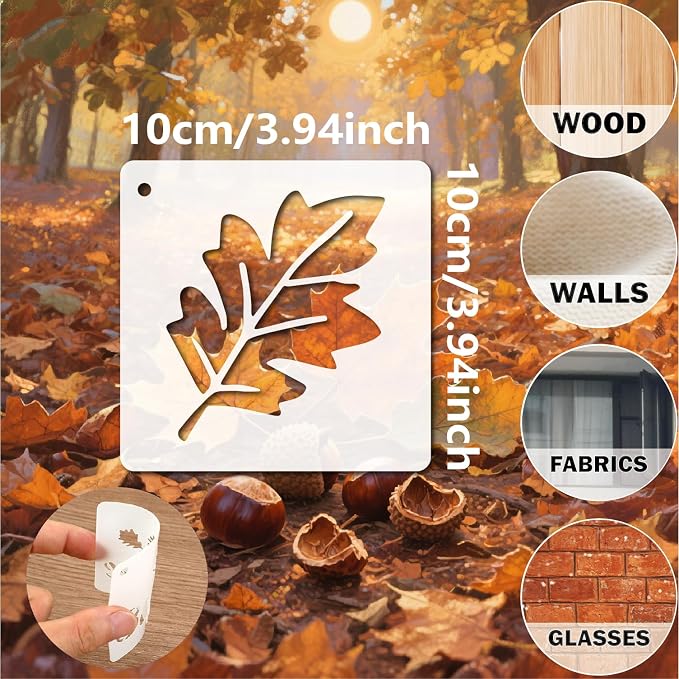 Fall Stencils 56PCS 4in Reusable Plastic Templates Fall Craft Paint Stencil DIY - Image 2