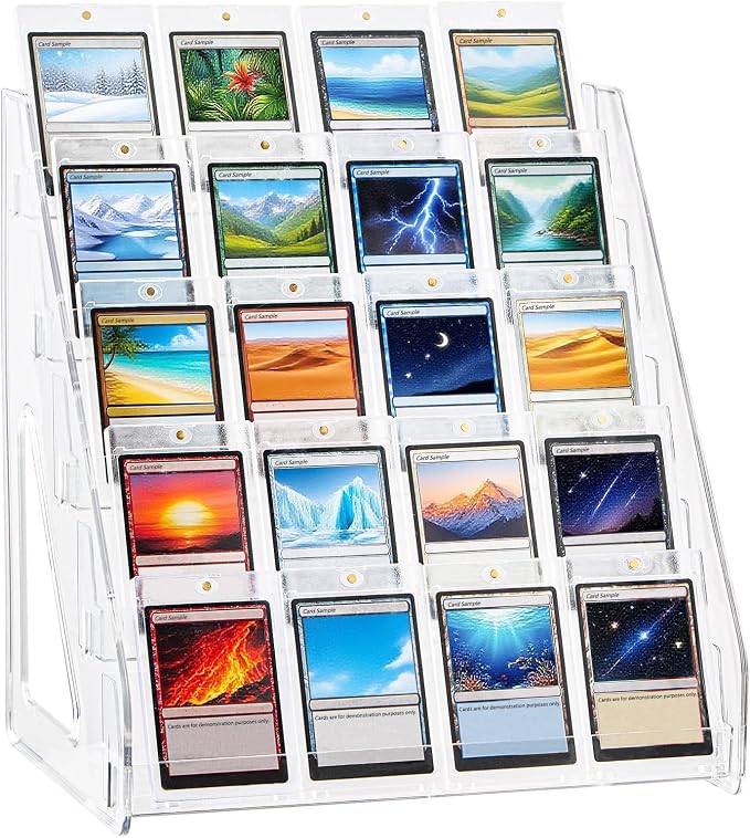 DEEIF 5 Tier Acrylic Trading Card Display Stand, Toploaders, PSA Graded Cards by DEEIF