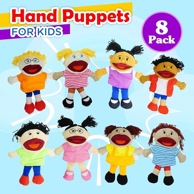4E's Novelty Multicultural Hand Puppets - Image 2