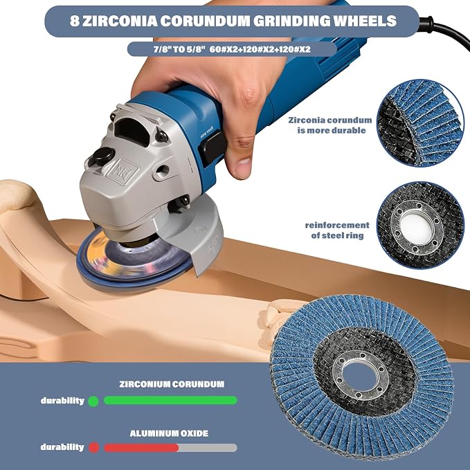 19 PCS Wood Carving Disc Set for 4-4.5 inch Angle Grinder, Pro-Grade - Image 6