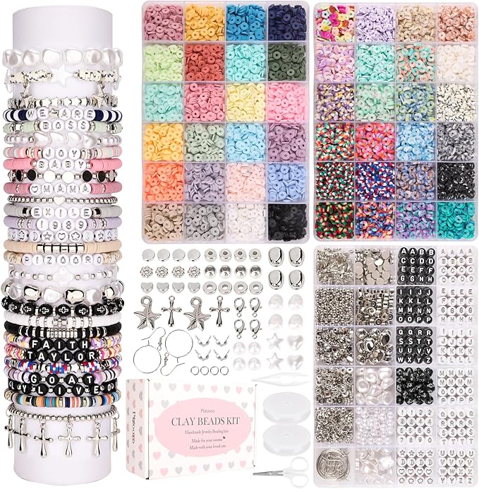 Pizooro Bracelet Making Kit 3 Boxes, Clay Beads by Pizooro