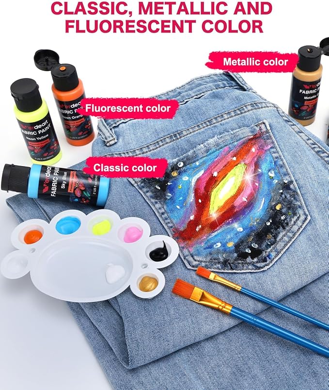 Fabric Paint, 20 Colors Permanent Soft Fabric Paint Set - Image 8