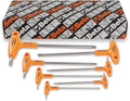Beta 96TINOX Set of 7 Stainless Steel High Torque T-Handle Hex Key Allen Wrenches, SAE 3/32"- 5/16"