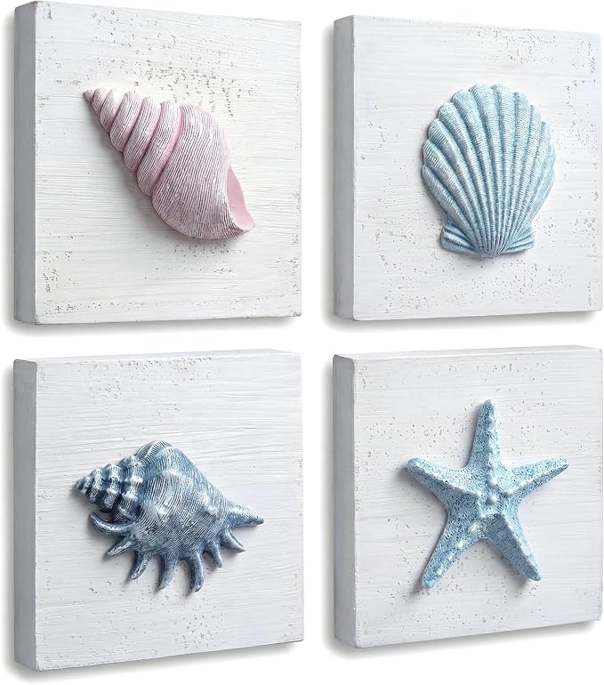 TideAndTales Beach Decor Seashell Wall Art by TideandTales