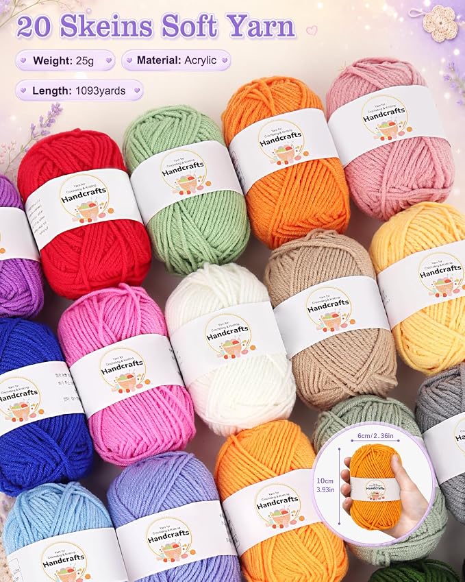 Aeelike Crochet Kit for Beginners Adults, Complete & Colorful Yarn Kit - Image 5
