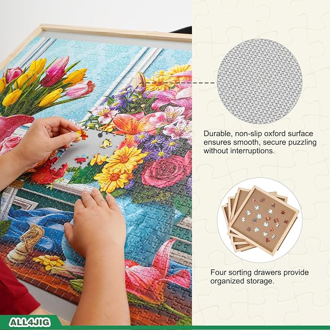ALL4JIG 2000 Pieces 2-in-1 Tilting & Rotating Puzzle Board, 40.16" x - Image 5
