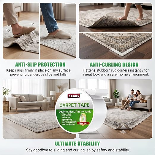 YYXLIFE Double Sided Removable Rug Tape - Image 5