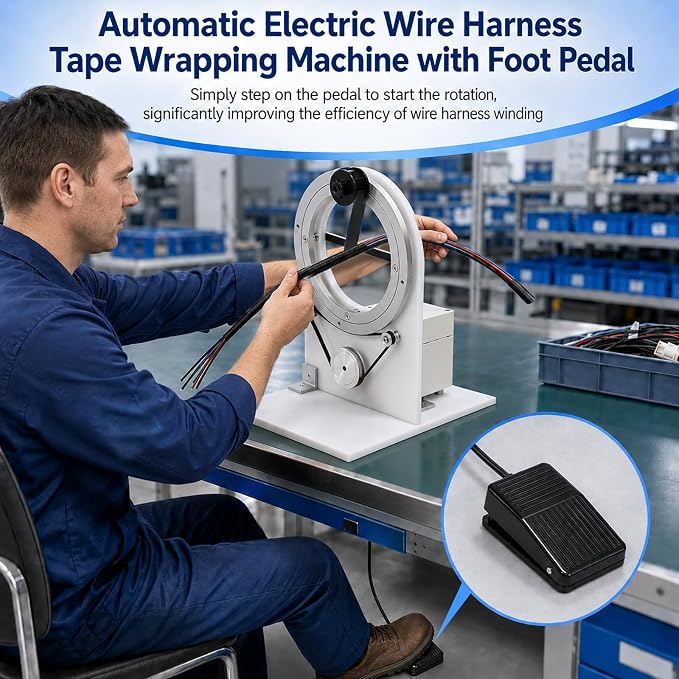 Electric Wire Tape Wrapping Machine, Portable Automatic Harness Tape Winder - Image 3