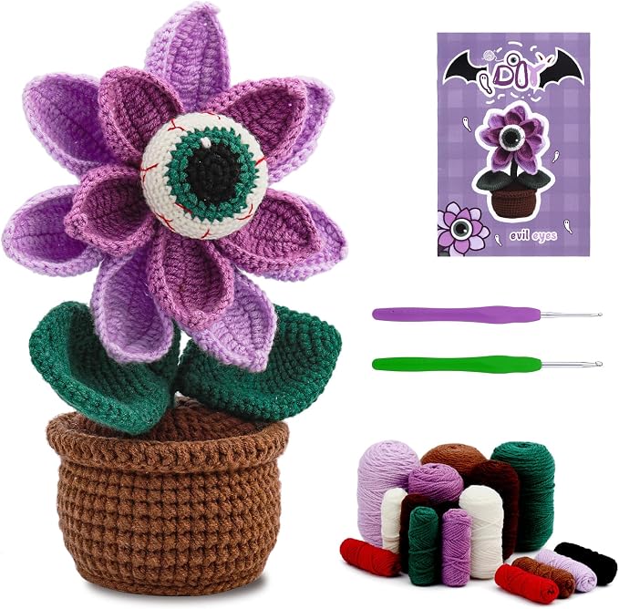 kgxulr Crochet Kit, Big-Eyed Knitting Kit by kgxulr