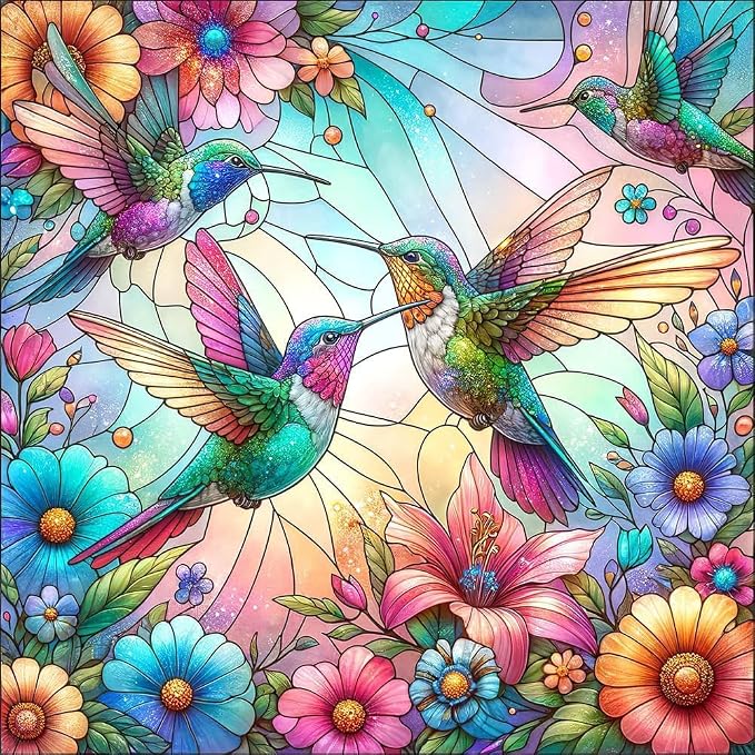 EIBEILI Diamond Art Kits for Adults-Hummingbird Diamond Painting Wall Decor | by EIBEILIDiamondPainting