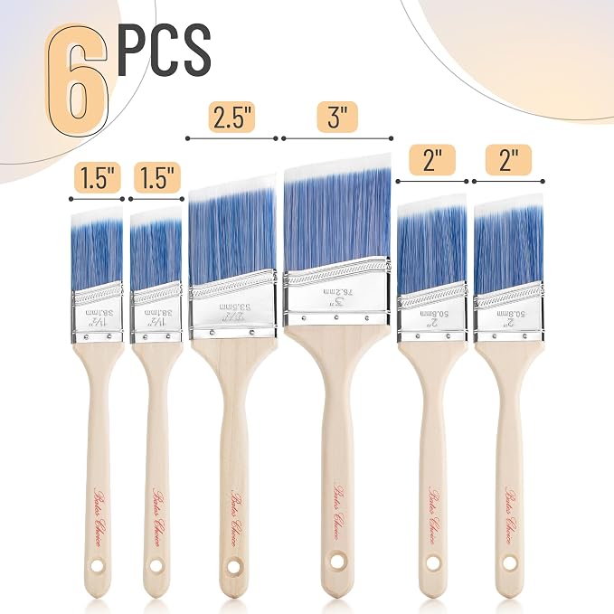 Bates Angle Paint Brushes, 6 Pack - Image 2