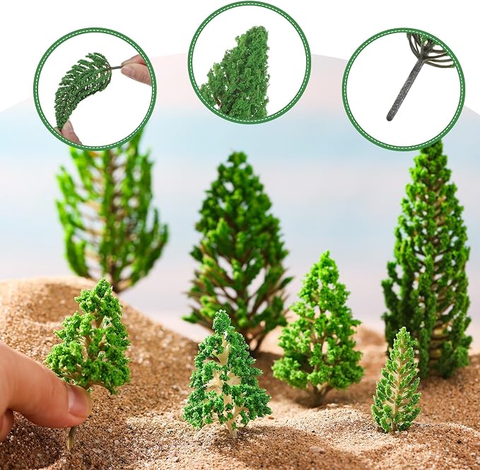 Thiccywoov 40 Pcs Diorama Supplies Kit Include 32 Rainforest Miniature Trees - Image 5