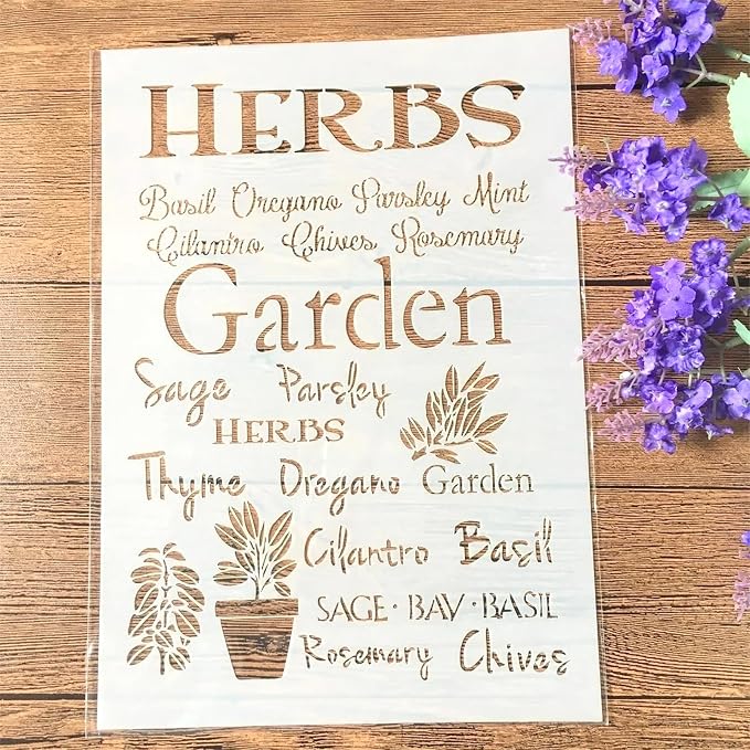 TIAMECH A4 Reusable Herbs Garden Stencil by TIAMECH