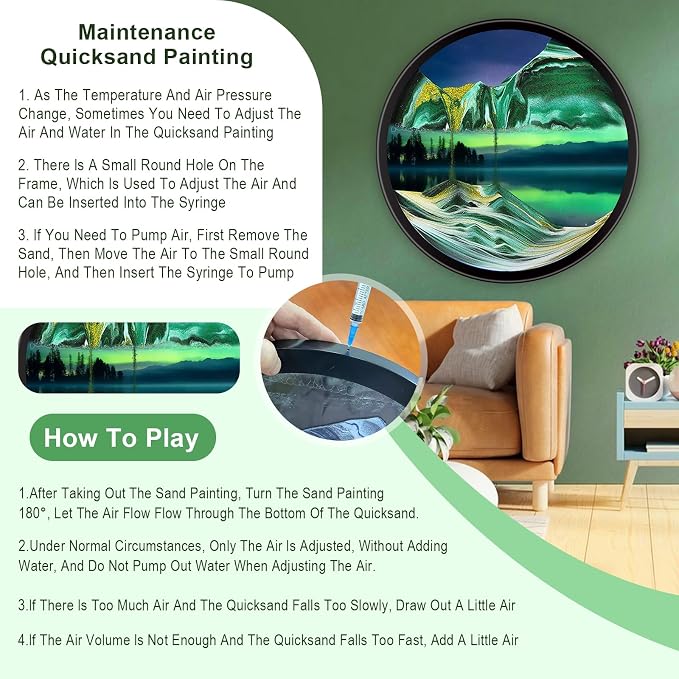 Mtadmai Moving Sand Art, 3D Sand Art Pictures Deep Sea Sandscape Living Room - Image 5