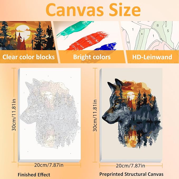 Mandun 3 Pack Paint by Numbers for Adult, Animals Paint by Numbers Kit for - Image 2