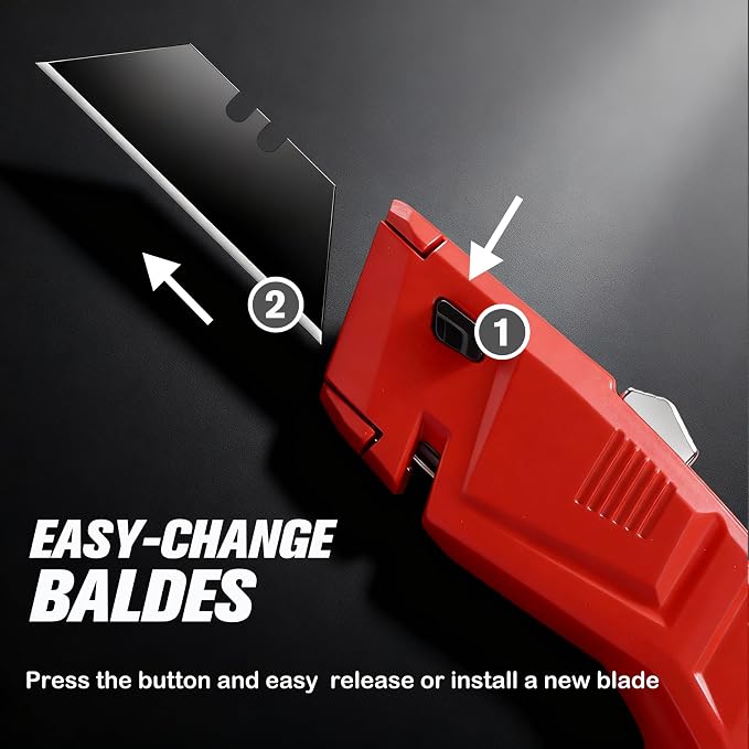 REXBETI 36 Pack Utility Knife Retractable Box Cutter, 4 Color Heavy Duty - Image 6