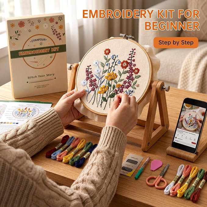 CYANFOUR 5 Pack Beginner Embroidery Kit - Image 3