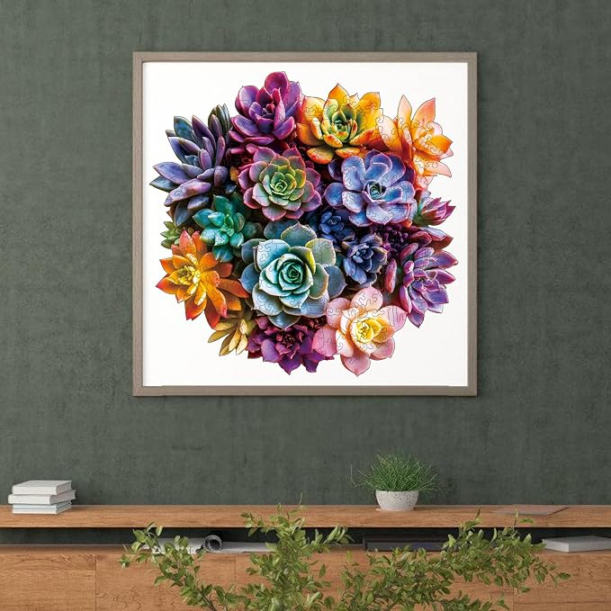 Bodhipnjoy Wooden Puzzles for Adults, Flower Succulent Jigsaw Puzzle- 5mm - Image 9
