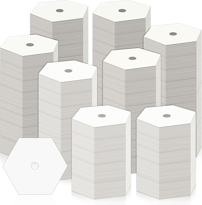 Neworkg 1000 PCS Hexagon Piecing Paper Templates, 0.75" White Paper templates by Neworkg