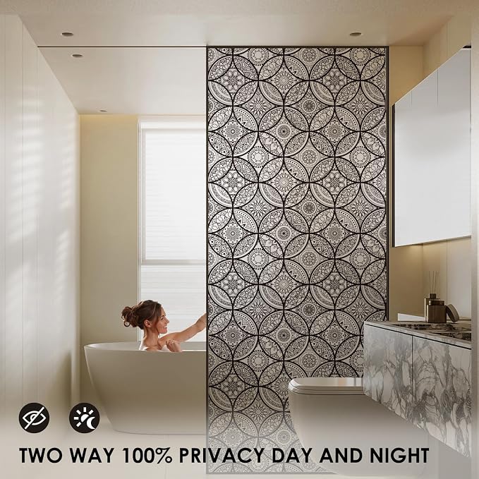 DKTIE Boho Stained Glass Look Window Privacy Film - Image 3
