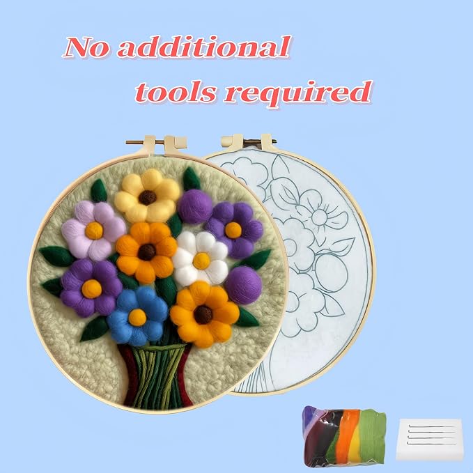 Wonafa DIY Wool Needle Felt Starter Kit, Beginner Needle Felt Kit - Image 7
