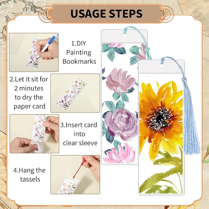 60 Sets Blank Kraft Paper Bookmarks Kit - Image 4