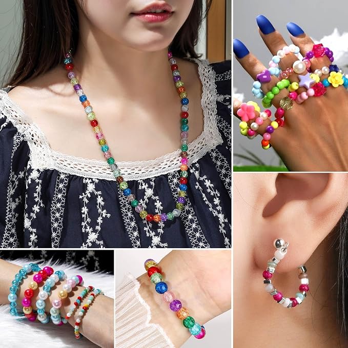 FANDAMEI 0.8mm Elastic Strings for Bracelets, Crystal Stretch Bead Cord for - Image 7