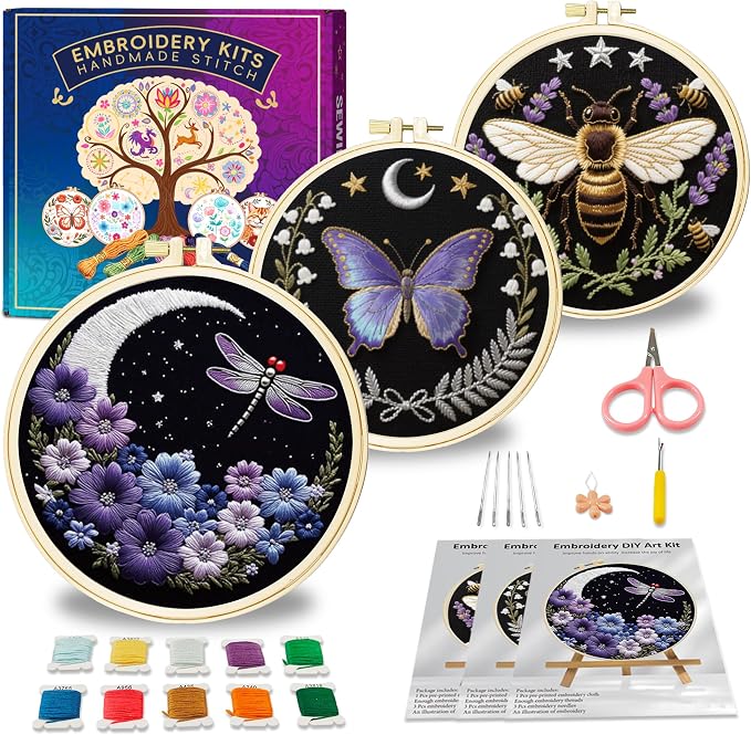 Huacan Embroidery Kit for Adults Beginners by Home