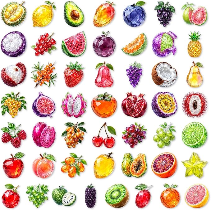 50Pcs Crystal Fruit Aesthetic Stickers - Image 2